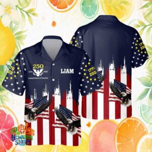 Custom Name 250th Anniversary Eagle & Stars Patriotic Hawaiian Shirt