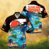 Cleveland Browns Heritage Logo Vertical Stripe Brown Hawaiian Shirt Cleveland Browns Heritage Logo Vertical Stripe Brown Hawaiian Shirt
