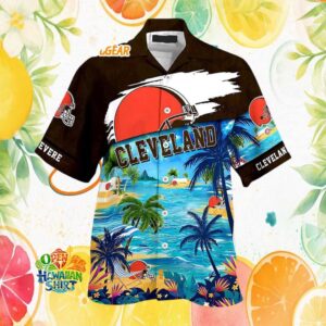 Personalized Cleveland Browns Beach Paradise Tropical NFL Hawaiian Shirt