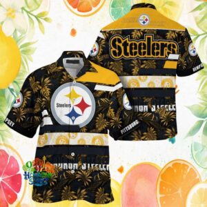 Personalized Name Pittsburgh S Hawaiian Shirtlers Gold Leaf Pattern NFL Hawaiian Shirt