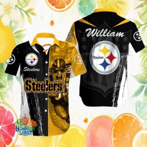 Personalized Pittsburgh S Hawaiian Shirtlers Gritty Fan Hawaiian Shirt Custom Name NFL Graphic Button Up