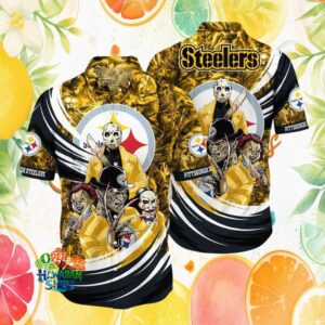 Pittsburgh S Hawaiian Shirtlers Horror Movie Villains Mashup Halloween Hawaiian Shirt