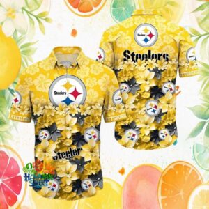 Pittsburgh S Hawaiian Shirtlers NFL Yellow Floral Gradient Summer Party Hawaiian Shirt
