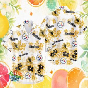 Pittsburgh Steelers Vintage Floral Pattern All Over Print Hawaiian Shirt
