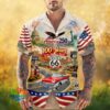 USA Patriotic Eagle with Sunglasses and Uncle Sam Hat Fireworks Hawaiian Shirt USA Patriotic Eagle with Sunglasses and Uncle Sam Hat Fireworks Hawaiian Shirt