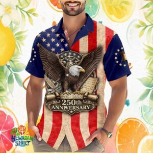 USA 250th Anniversary 1776 2026 Bald Eagle Independence Day Hawaiian Shirt