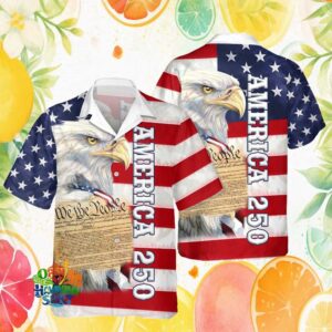 We The People Constitution & Bald Eagle America 250 Anniversary Heritage Hawaiian Shirt